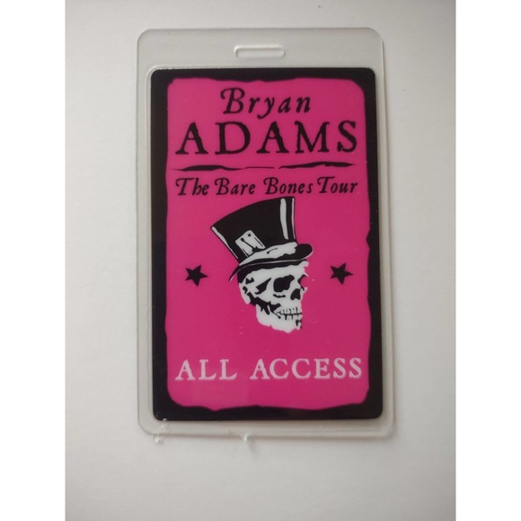 Bryan Adams The Bare Bones Tour Backstage Pass Laminated Skull Skeleton 2009 - Picture 2 of 2